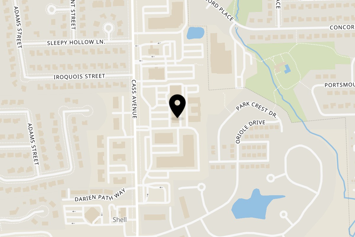 Map showing the location of Tony and Tina's Deli on 8133 S Cass Ave in Darien